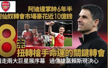 足球快報 ︱英超 ︱西甲 ︱歐聯 ︱足球快訊2026︱英超︱阿仙奴奪英超︱改變槍手的8宗轉會 由清洗更衣室到最後拼圖